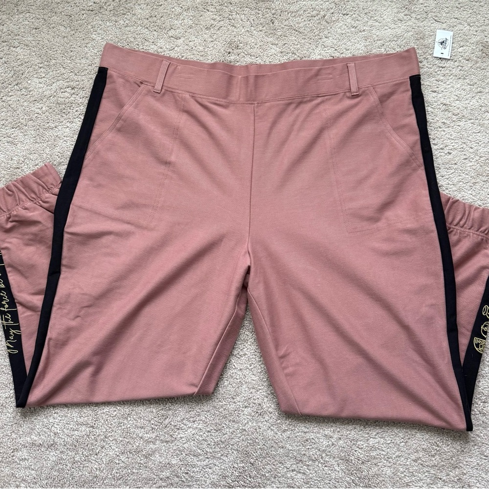 Disney Parks Star Wars Gold Embroidered Twill Joggers Women's 2X Dusty Pink